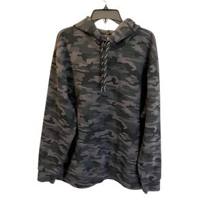 GapFit Performance Hoodie Black Gray Camo Pullover XXL